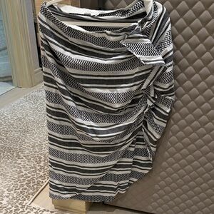 Veronica Beard Black and White Asymmetrical Skirt